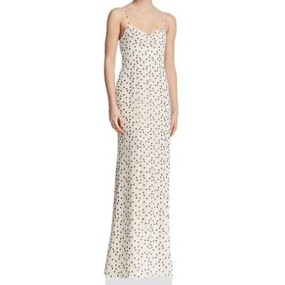 FAME AND PARTNERS sz 12 L The Carmela Cream Black Polka Dot Maxi Dress NWT B86 - Picture 3 of 9
